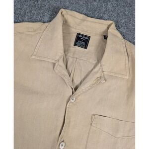 Todd Snyder x Baird Mcnutt Linen Short Sleeve Shirt Mens XL Beige Short Sleeve
